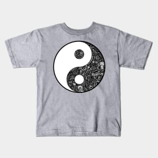 Yin Yang Zentangle Kids T-Shirt